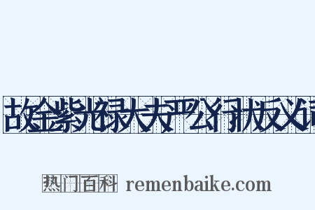故金紫光禄大夫严公行状反义词是什么意思的图片